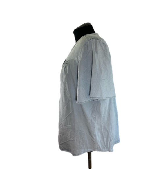 Chicos Blue Cutaway Neck Top NWOT Size 3 = 18/18 SKU0094 - Picture 5 of 8